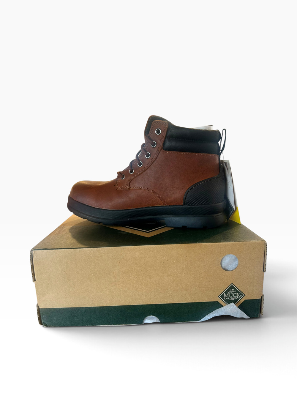 Muck Boot Co Chore Farm Leather Boots Men’s 9.5 Wide 6” Lace Up Waterproof NIB